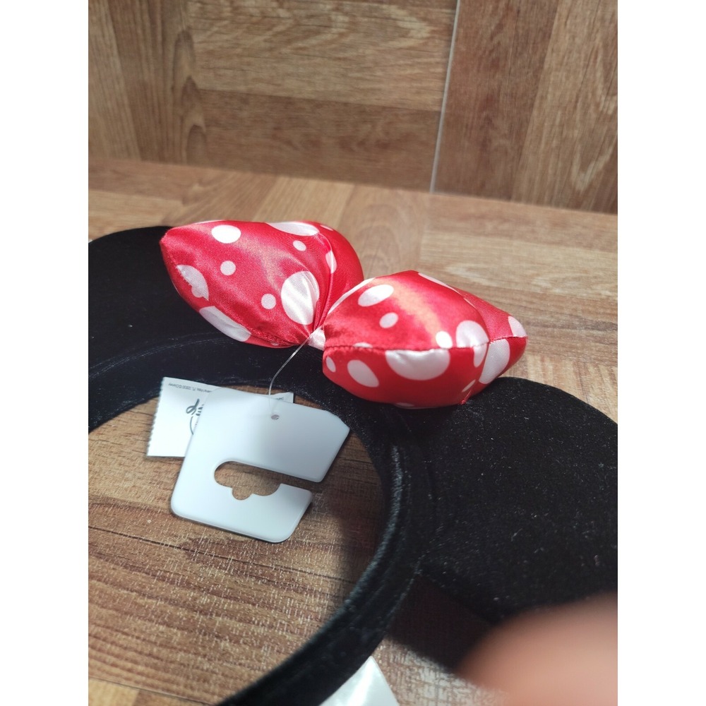 Disney Minnie Mouse Satin Polka Dot Bow Ear Headband - Picture 4 of 5